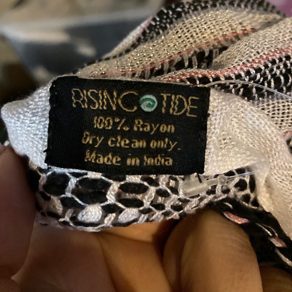 White, Black, & Pink Sparkle Scarf! - Picture 9 of 9